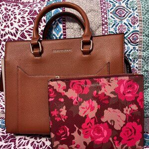 Isaac Mizrahi Pebbled Faux Leather Satchel Handbag - New Never Used